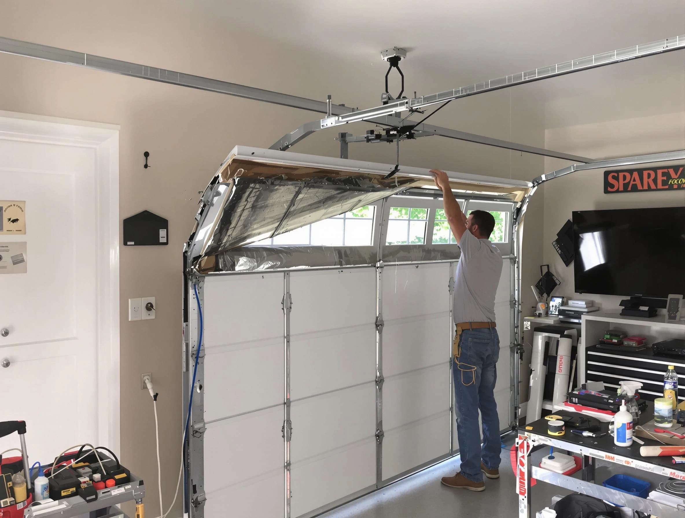Garage door section replacement by Ogden Garage Door Repair in Ogden
